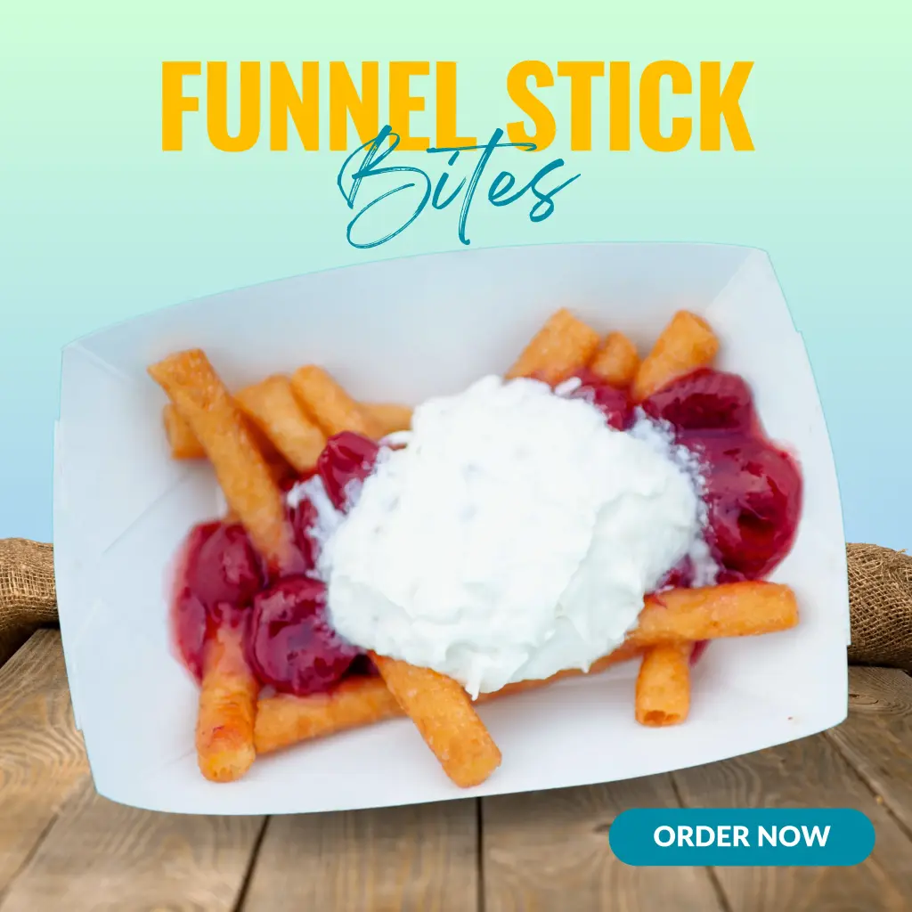 Funnel Stick Bites w/ Whipped & Cherry
